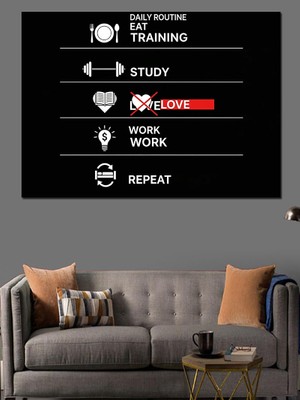 Artmeg Günlük Aktivite Planı Yazılı Tablo Dekoratif Kanvas - Mdf Ahşap Tablo