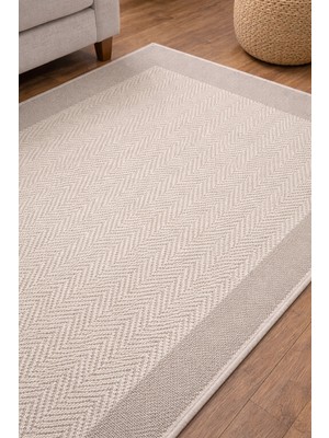 Filizon Mess Modern Dekoratif Yumuşak Dokulu Sisal Halı 3933 Krem Vizon