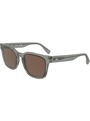 Lacoste L 6065S 038 54 Unisex Kare Şeffaf Gri Kemik Güneş Gözlüğü