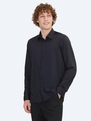 Kip Siyah Regular Fit Casual Gömlek