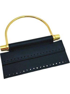 Angel Çanta Aksesuar Suni Derili Metal Çanta Sapı Ipek Model Lacivert  Renk Light Gold Metal (Yeni Model)