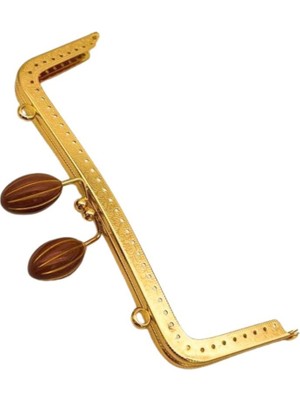 Angel Çanta Aksesuar 20 cm Taba Badem Toplu Çanta Klipsi Çanta Bursu Light Gold Metalli