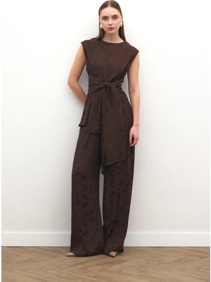 Sateen Camila Pantolon - Kahve