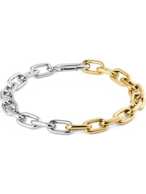 Daniel Wellington Contrast Link Bracelet Two Tone Gold