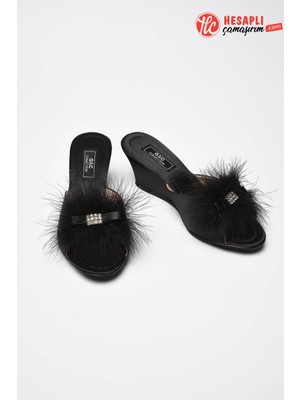 GD Goldoremi Goldoremi 170 Premium Kadın Kaz Tüyü Yüksek Gelin Rahat Çeyizlik & Hediyelik Kutulu Ev Terliği