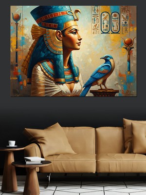 Artmeg Antik Mısır Kraliçesi Nefertiti Dekoratif Kanvas - Mdf Ahşap Tablo