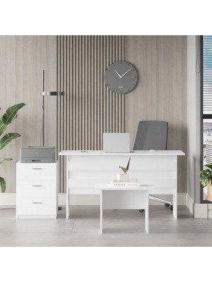 Bega Abc  Masa Sehpa Keson  Ofis Büro Masa Takımı 3 Renk Beyaz Beg9-W