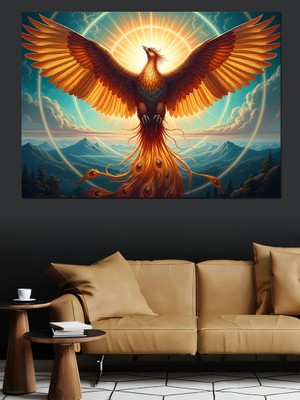 Artmeg Küllerinden Doğan Anka Kuşu Dekoratif Kanvas - Mdf Ahşap Tablo