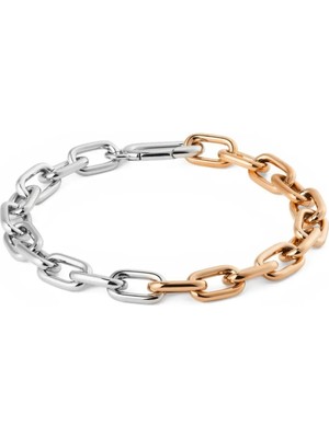 Daniel Wellington Contrast Link Bracelet Two Tone Rose Gold