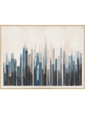 Mudo Home BLUE STRATA ÇERÇEVELİ YAĞLIBOYA TABLO 90X120 CM