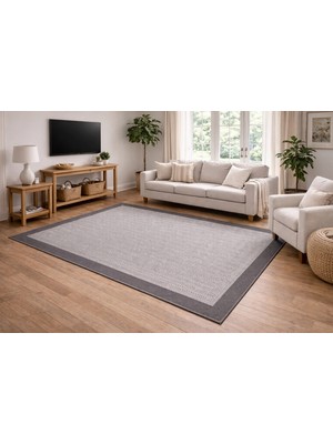 Filizon Mess Modern Dekoratif Yumuşak Dokulu Sisal Halı 3939 Antrasit Siyah