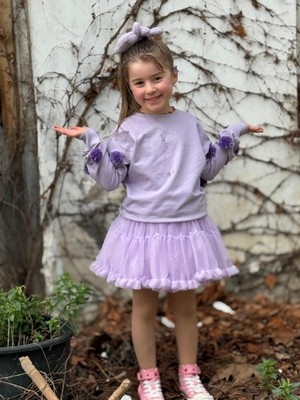 Cg Kids Ponpon Detaylı Tütü Etekli Kız Çocuk Takım Süper Kalite Kumaş