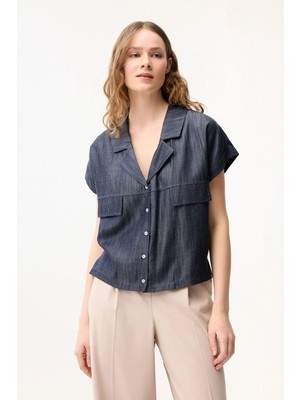 Love My Body Denim Gömlek Lacivert 130L8991003