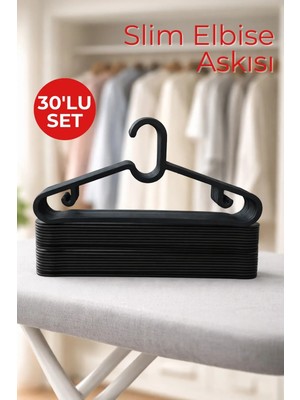 Nandy Home 30 Adet Slim Elbise Askısı - Esnek ve Dayanıklı Kıyafet Askısı