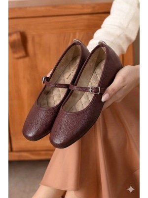 Nmoda Kadın Siyah Mary Jane Babet Günlük Rahat Tokalı Klasik Babet Yumuşak Taban Şık Babet Ayakkabı