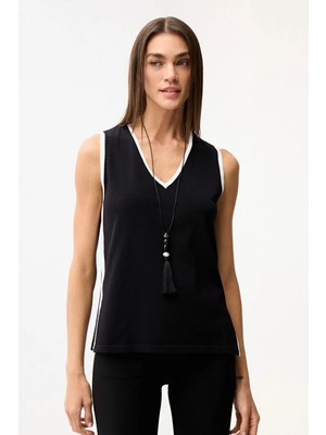 Love My Body V Yaka Kolsuz Triko Bluz Siyah 115L9943000