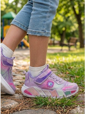 Kindep (Free Bance) (22-25) Arası Işıklı Cırtlı Hafif Çocuk Spor Ayakkabı Lila
