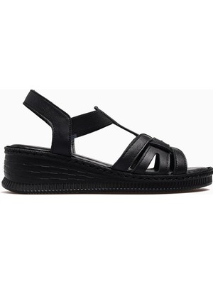 Venüs Kadın Deri Dolgu Topuk Günlük Sandalet 26Y 24028801Y Z