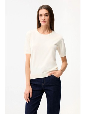 Love My Body Kısa Kol Trıko Bluz Kemik 115L9952000