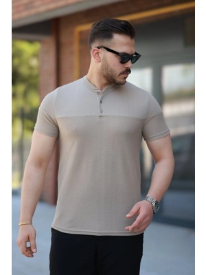 MiraLive Miray- Erkek Hakim Yakalı Kısa Kollu Pamuklu T-Shirt