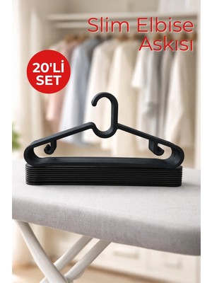 Nandy Home 20 Adet Slim Elbise Askısı - Esnek ve Dayanıklı Kıyafet Askısı