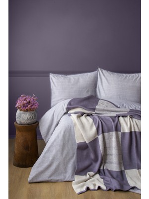 Triko Battaniyeli Nevresim Takımı Çift Kişilik Joel Lila