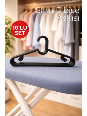 Nandy Home 10 Adet Slim Elbise Askısı - Esnek ve Dayanıklı Kıyafet Askısı