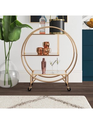 Merzana Metal Servis Arabası, Siyah Servis ve Sunum Arabası