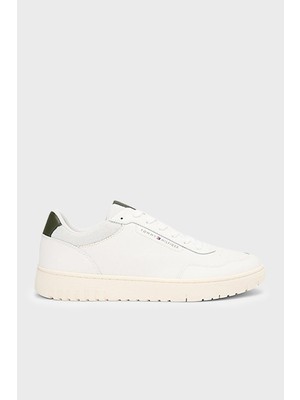 Tommy Hilfiger Deri Logolu Sneaker Ayakkabı Erkek Ayakkabı FM0FM05713 Ybl