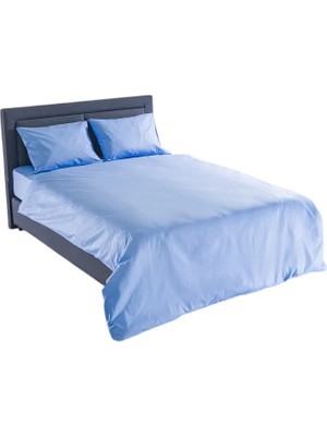 Alf  NEVRESİM TAKIMI  çift kişilik  Düz SATEN  ( LACİVERT)