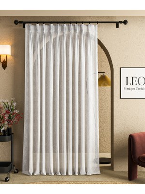 Leo Boutique Curtain Balıksırtı Desen Amerikan Pile Tül Perde Sık Pileli Ütü Istemez Modern Salon Perdesi