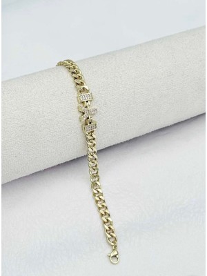 SY Aksesuar  14K Gold Kuyumcu Model Harf Bileklik
