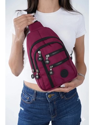 Reliance Unisex Siyah Çapraz Askılı Çanta Göğüs Çanta Çok Bölmeli Günlük Omuz Çanta Bodybag