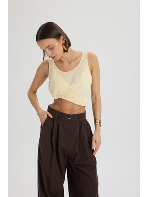 Mai Mandy Kemer Detay Kahve Palazzo Pantolon
