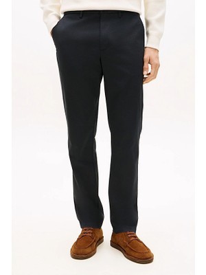 Tommy Hilfiger Erkek Denton Pamuklu Mikro Desenli Chino Pantolon - Lacivert