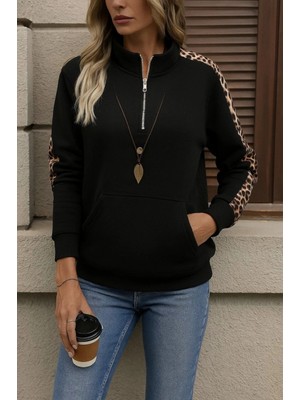 MiraLive Miray- Kadın Uzun Kollu Balıkçı Yaka Önden Fermuarlı Polar Bluz