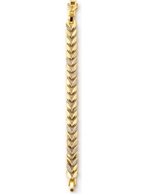 Velora.Co Zirkon Taş Detaylı Gold Renk Balıksırtı Bileklik