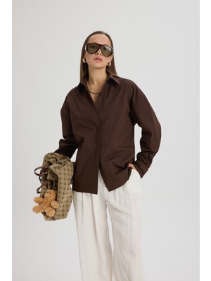 Mai Lira Oversize Kahve Gömlek