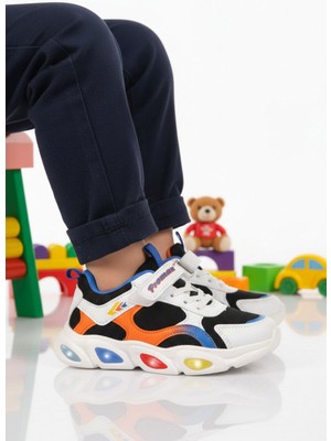 Promax Beyaz Cırtlı Işıklı Hafif Erkek Çocuk Spor Ayakkabı 2000  P