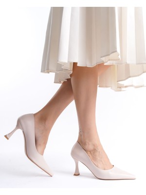 Mevese VARDENZA Kadın Mat Bej Stiletto Ayakkabı