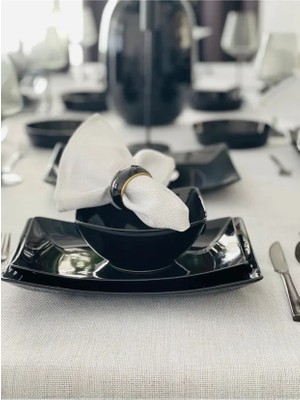 Valerium Simli Siyah Peçete 35X35CM