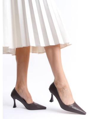 Mevese VARDENZA Kadın Mat Acı Kahve Stiletto Ayakkabı