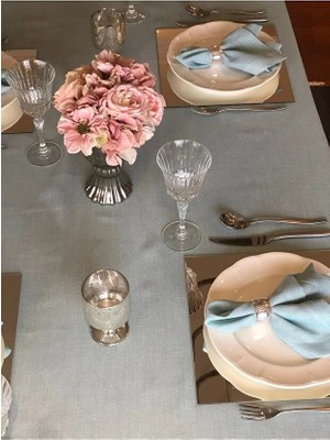 Valerium Simli Nil Yeşili Masa Örtüsü 150 x 260