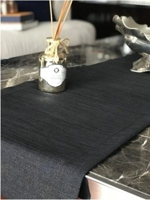 Valerium Simli Siyah Runner 40X150CM