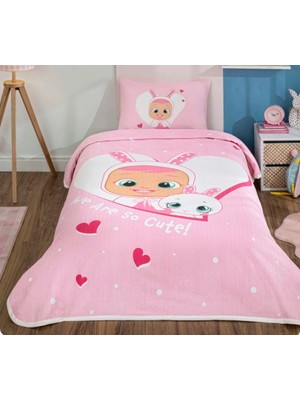 Taç Yeni Sezon Lisanslı Cry Babıes Cute Tek Kişilik Pike Takımı