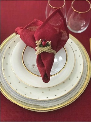 Valerium Simli Kırmızı Peçete 35X35CM