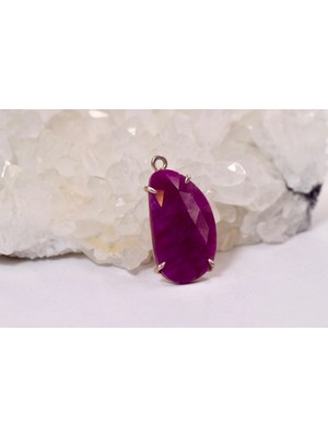 Doğaltaş Yakut Gümüş Kolye