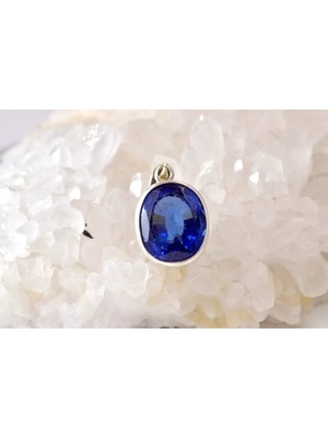 Doğaltaş Tanzanit Taşı Gümüş Kolye