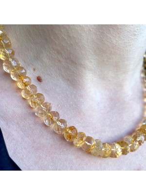 Doğaltaş Sitrin Kolye Bolluk ve Bereket