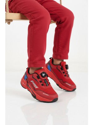 Promax Kırmızı Misina Bağcıklı Fileli Hafif Erkek Çocuk Spor Ayakkabı 2036 F